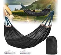 Outdoor Hammock, Super Soft and Breathable Nylon Mesh Hammock, Portable Camping Hammocks for Hanging Sturdy Garden Comfortable Fabric Hammock with Tree Straps Travel Bag - Maximum Load of 650 LB