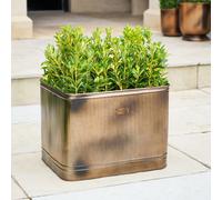 Ivyline Outdoor Hampton Rectangular Metal Planter 45cm - Copper