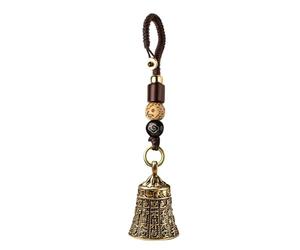 Outdoor Hand Bell - Compact Hanging Bell, Clear Sound Alarm Bells | Car Pendant Decoration with Buddhist Design, and Outdoor Use, Perfect for Church, Hiking, Farm and Spiritu