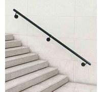 Outdoor Hand Railings, Iron Staircase Handrail for Indoor Stairs, Garage, Basement, Porch Steps, Black Matte Stair Railing Safety Grab Bars for Handicap, Seniors(5ft/150cm)