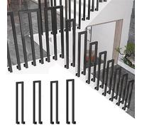 Outdoor Handrail for Steps Stair Bannister Rail Black Square Wrought Iron Guardrail Railing for Garden Decking Terrace Balcony U Shaped 2 Pieces./U-Sd 4 Pieces/35Cm