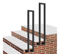 Outdoor Handrails for Steps｜Fits 1 Steps Stair Rail Kit Black Square Tube Staircase Handrail U-Shaped Transitional Hand Railing Guardrail Safety Support Rails｜Side Mount(50cm/20in)