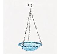 Outdoor Hanging 2-in-1 Bird Bath Feeder with Tray for Garden Patio or Backyard to Attract Birds for Bathing Feeding and Perching (Blue)