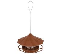 Outdoor Hanging Bird Feeder Folding Tool with Large Capacity Brown | PP Pull Cover Hanger, Easy Fill Design, Garden Use, Birds Can Eat Freely, Bird Feeders with Trays