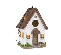 Outdoor Hanging Bird Nests, Hummingbird Houses, Garden Tree Decorations, Resin Ornaments (White)