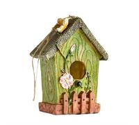 Outdoor Hanging Bird Nests,Natural Style Decorative Cute Resin Birdhouses,Hand -Painted Hummingbird Houses,Garden Tree Decorations,for Outside Indoors Garden Backyard Decor