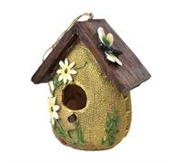 Outdoor Hanging Bird Nests,Natural Style Decorative Cute Resin Birdhouses,Hand -Painted Hummingbird Houses,Garden Tree Decorations,for Outside Indoors Garden Backyard Decor