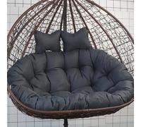 Outdoor Hanging Chair for 2 People Weatherproof Cushion Set Double Seat Hanging Basket with 10cm Thick AntiDeformation Pads Ideal for Swing Chairs Brown