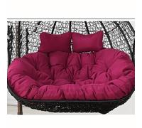 Outdoor Hanging Chair for 2 - Weatherproof Cushions, 10cm Thick Anti-Deformation Pads, Double Seat Swing Basket, Comfortable Purple Hanging Seat Cushion.