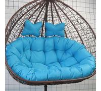 Outdoor Hanging Chair for 2, Weatherproof with Cushions, 10cm Thick Anti-Deformation Pads, Double Seat Swing Chair, Sky Blue Hanging Basket Cushion