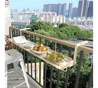 Outdoor Hanging Garden Table with Sturdy Metal Bracket - Easy Assembly Balcony & Garden Bar Table for Patio, Deck, and Backyard Use