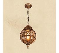 Outdoor Hanging Lantern, American Creative Exterior Hanging Lamp Rustic Waterproof Pendant Lighting Fixture with Glass Globe Shade for Porch Entryway Courtyard Aisle Chandelier It's so