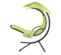 Outdoor Hanging Lounge Chair Replacement Cushion Cover and Umbrella Fabric, Made for Patio Curved Chaise Hammock Floating Swing Chair Pads, Waterproof Soft Fabric (Cushion Not Included), Green