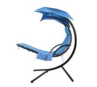 Outdoor Hanging Lounge Chair Replacement Cushion Cover and Umbrella Fabric, Made for Patio Curved Chaise Hammock Floating Swing Chair Pads, Waterproof Soft Fabric (Cushion Not Included), Blue