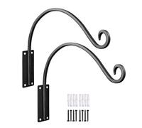 Outdoor Hanging Plant Hanger, 2 Pack Heavy Duty Wall Hanging Plant Bracket Hooks, Hanging Basket Brackets for Bird Feeders, Wind Chimes, Plant Baskets (16 * 31cm)