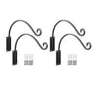 Outdoor Hanging Plant Hanger, 4 Pack Heavy Duty Wall Hanging Plant Bracket Hooks, Hanging Basket Brackets for Bird Feeders, Wind Chimes, Plant Baskets (16 * 31cm)