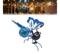 Outdoor Hanging Solar Bee Light, Metal Solar Garden Bees Lights Outdoor, Led Bugs Lantern Decoration with Bouncy Springs for Patio Yard Pathway Backyard Balcony Porch Housewarming Gifts (Blue)