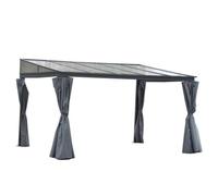 Outdoor Hardtop Pergola Party Tent Garden Waterproof , 4 x 3m, Grey