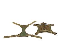 Outdoor Harness for Working Dogs with Detachable Polyester Cloth, Green, Adjustable Size, with Portable Loops and Traction Buckles (L)