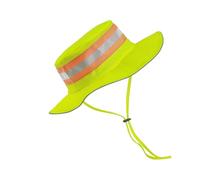 Outdoor Hat - High Visibility Adjustable Wide Brim | Sun Protection Cap - Reflective Safety Headwear for Men Travel Camping Hiking Adventure Climbing Cycling Commuting Fishing Fluorescent Green