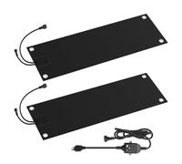 Outdoor Heated Snow Ice Melting Mats 3IN/H Speed Snow No Slip Rubber for Winter Snow Removal Stairs Steps Driveway Walkway Backyards,2Pcs,609.6 × 33 cm