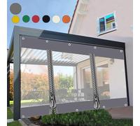 Outdoor Heavy Duty Splicing Tarpaulin with Eyelets,Transparent Tarpaulin Side Panels with Zip,Waterproof Clear Tarp Curtain,for Patio,Pergola, Porch, Gazebo,HxW-2.2x5m/7.22x16.4ft,Customisable