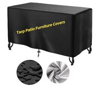Outdoor Heavy Duty Table And Chair Covers Waterproof, 180x100x100cm/LxWxH Square Table Cover Outdoor Waterproof, Large Patio Furniture Covers Rectangular, 600D Oxford Fabric, UV Protection