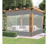 Outdoor Heavy Duty Tarpaulin With Grommets, 0.3mm Thick Waterproof Tarpaulin Side Panels, Transparent Vinyl Curtain, 1.8/2.8/3.8x2.2m, Winter Warm Tarp Curtain, Customised,Grey-2.2x2m/7.2x6.6ft