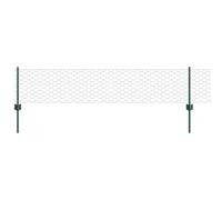 vidaXL Hexagonal Fence, Green, 0.4 x 10 m, Steel, UV-Resistant Outdoor Fence Including 5 Posts, Durable Design for Garden or Property Border, Metal Barrier, Hexagonal Set, Safety