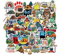 Outdoor Hiking Adventure Camping Stickers, VARACL 50 Pieces Waterproof Travel Wildlife Stickers Decals for Water Bottles, Laptop, Camping Party Favor, Wilderness Nature Decals for Camper