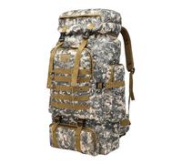 Outdoor Hiking Backpack - 80L Camouflage Expedition Luggage Pack Style Carry Large Volume | Ergonomic Back Support Frame With Multiple Layout, Urban Camouflage, Se référer au descriptif