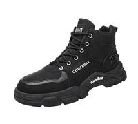 Outdoor Hiking Boots Men, Fashionable British Style High Boot Lightweight Thick Bottom Walking Boots Comfortable High Top Snow Boot Anti-Slip Walking Sneakers With Arch Support