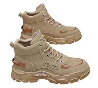 Outdoor Hiking Boots Mens Non-Slip Waterproof Trekking Ankle Boots With Arch Support Breathable Safety Work Booties Chunky Non-Slip Walking Trainers High Top Orthopedic Sneakers Footwear Fitness