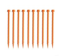 Outdoor Hiking Tent Nails Plastic Ground Stakes 26cm Threaded Square For Camping Mountaineering Adventure Made From Nylon(Orange)