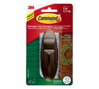 3M Command Designer Outdoor Metal Effect Large Single Bronze Hook (Holds)2.2Kg