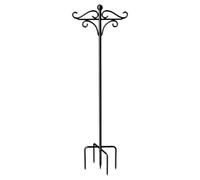 Outdoor Hook Holder - Shepherd Whistle with Two Arms for Garden Decoration, Weatherproof Feeder | Ground Stake with 5 Prongs, Rustic Hook D