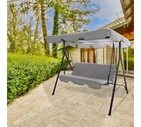 Outdoor Hortus 3 Seater Garden Swing Bench In Light Grey With Cushions