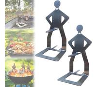 Outdoor Human-Shaped Sausage Grill, Hot Dog Holders for Grilling, Durable Hot Dog Holder-Reusable Stainless Steel, Funny BBQ Stand Man Stand, Porta Camping Grill, Human-Shaped Barbecue Rack(1PC)