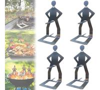 Outdoor Human-Shaped Sausage Grill, Hot Dog Holders for Grilling, Durable Hot Dog Holder-Reusable Stainless Steel, Funny BBQ Stand Man Stand, Porta Camping Grill, Human-Shaped Barbecue Rack(1PC)