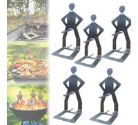 Outdoor Human-Shaped Sausage Grill, Hot Dog Holders for Grilling, Durable Hot Dog Holder-Reusable Stainless Steel, Funny BBQ Stand Man Stand, Porta Camping Grill, Human-Shaped Barbecue Rack(1PC)