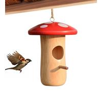 Outdoor Hummingbird House - Bird House for the Balcony | Decorative Bird House | Mushroom Shaped Wooden Hut | Animal Protection Shelter for Garden, Outdoor or Tree
