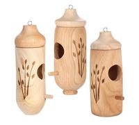 Outdoor Hummingbird Hut - Triple Nesting Shelter Set, Decorative Breeding Cave | Long Lasting Creatives, Modern Design, Backyard, Balcony, Porch, Bird Housing