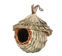 Outdoor Hummingbird Protection, Hand-Woven Reed Grass Bird Hut - Natural Hanging Bird House for Garden Birds, Perfect for Bird Watchers, Nature Lovers and Unique Gifts for Bird Lovers