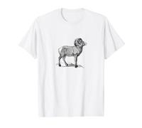 Outdoor Hunting Rocky Mountain Bighorn Sheep Ram Full Curl Value Graphic T-Shirt, Men, White, XL