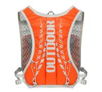 Outdoor Hydration Backpack Running Vest, Lightweight Water Pack for Running, Hiking, Biking, Black, 13.78 x 7.09 Inches, with Chest Strap and Survival Whistle (Water Bag Excluded) (Orange)