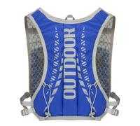 Outdoor Hydration Backpack Running Vest, Lightweight Water Pack for Running, Hiking, Biking, Black, 13.78 x 7.09 Inches, with Chest Strap and Survival Whistle (Water Bag Excluded) (Blue)