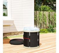 Ice Bath Tub Outdoor, 210L Portable Cold Water Therapy Tub, Black SPORTNOW Black One Size