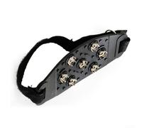 Outdoor Ice Cleats With 7 Steel Teeth And Adjustable Strap, Designed For Slip Resistance And Stability On For Snowy And Icy Outdoor Paths(2 pairs Black)