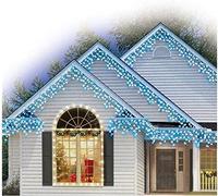 Outdoor Icicle Christmas Fairy Lights, 800 LED 20 Metres Lit Width, 160 Icicles, 8 Hour Timer, 8 Modes, Safe Voltage (Blue & Cool White, 800 LED)