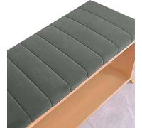 Outdoor/Indoor Bench Cush - Removable, Washable Teddy Velvet Pillow for 2/3 Seater Benches, Window Seat Cush, Dark Gray, 160x30x4cm - table & Slish